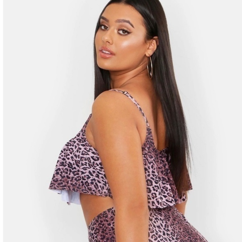 BOOHOO Plus Leopard Frill Bikini - Picture 3 of 4
